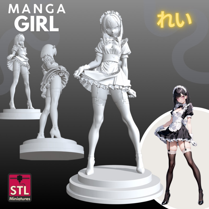 Manga Girls Collection STL Japanese Comic Style s 3 3D Print Model .c4d .max .obj .3ds .fbx .stl .blend