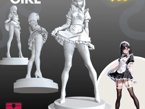 Manga Girls Collection STL Japanese Comic Style s 3 3D Print Model