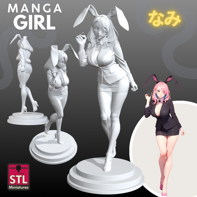 Manga Girls Collection STL Japanese Comic Style s 5 3D Принт Модель .c4d .max .obj .3ds .fbx .stl .blend