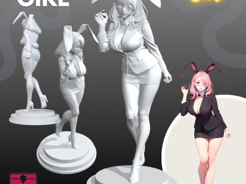 Manga Girls Collection STL Japanese Comic Style s 5 3D Print Model