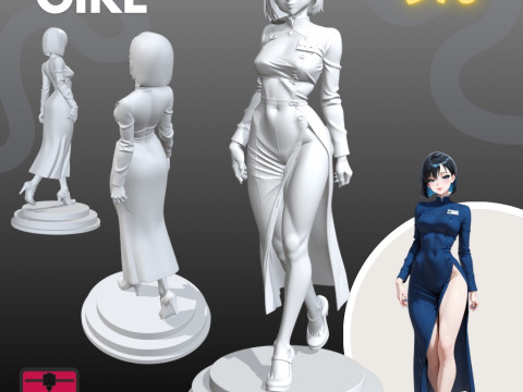 Manga Girls Collection STL Japanese Comic Style s 8 Modèles 3D en vedette