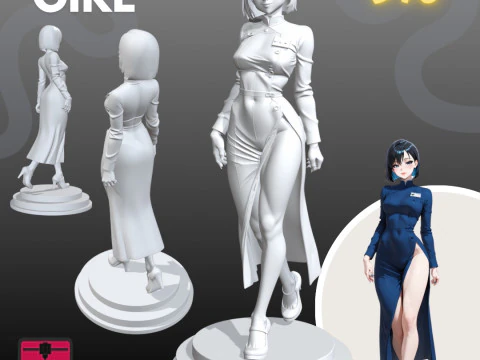 Koleksi Manga Girls STL Gaya Komik Jepang s 8 Model Cetak 3D