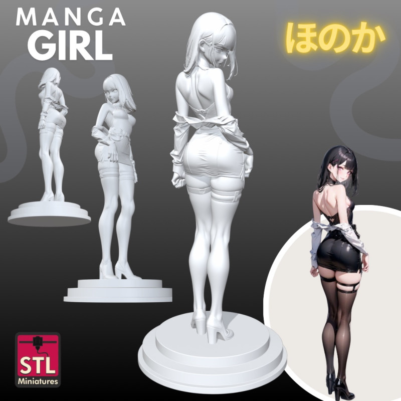 Manga Girls Collection STL Japanese Comic Style s 9 3D Принт Модель .c4d .max .obj .3ds .fbx .stl .blend