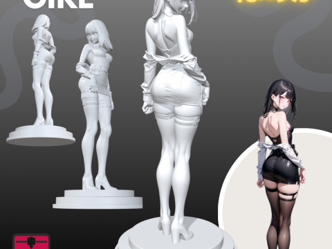 Manga Girls Collection STL Japanese Comic Style s 9 Model do druku 3D