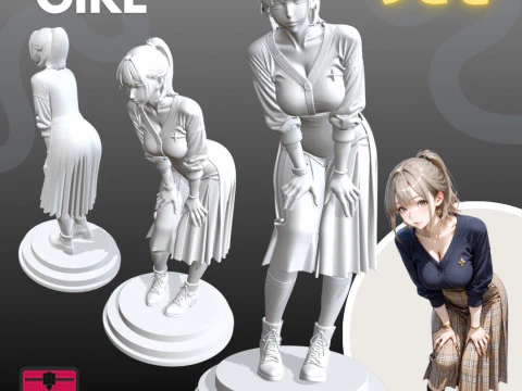 Coleção Manga Girls STL Estilo de Quadrinhos Japoneses 10 Modelo de Impressão 3D