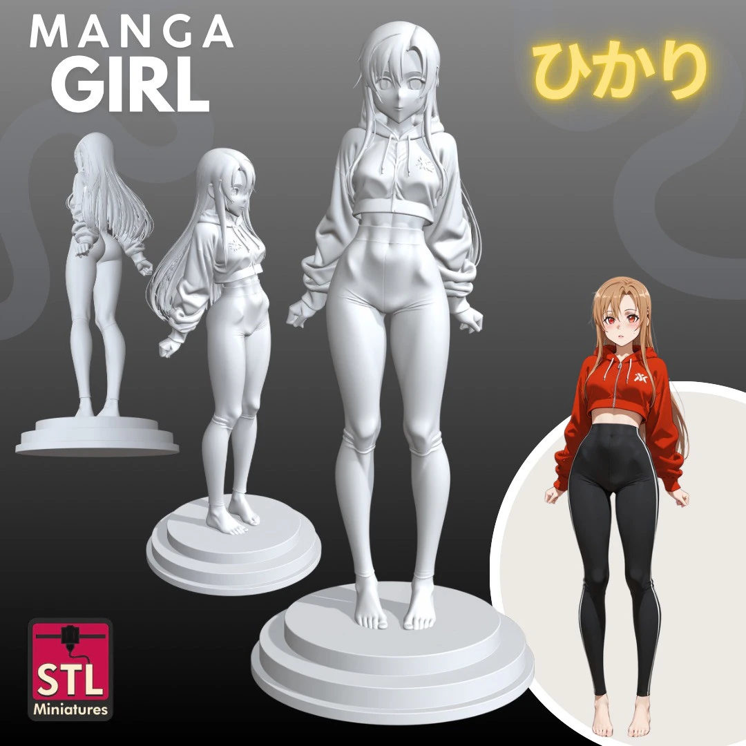 Manga Girls Collection STL Japanese Comic Style s 11 3D Print Model .c4d .max .obj .3ds .fbx .stl .blend 