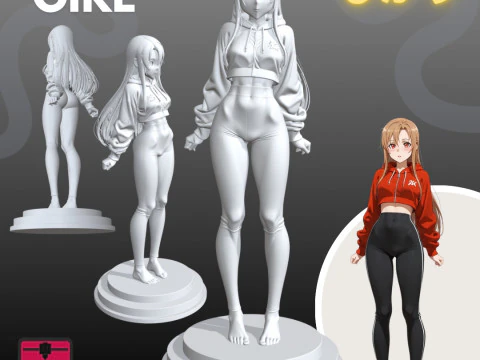 Manga Girls Collection STL Japanese Comic Style s 11 3D Print Model