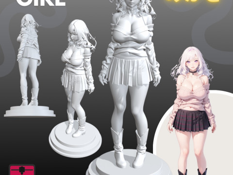 Manga Girls Collection STL Japanese Comic Style s 12 3D Принт Модель