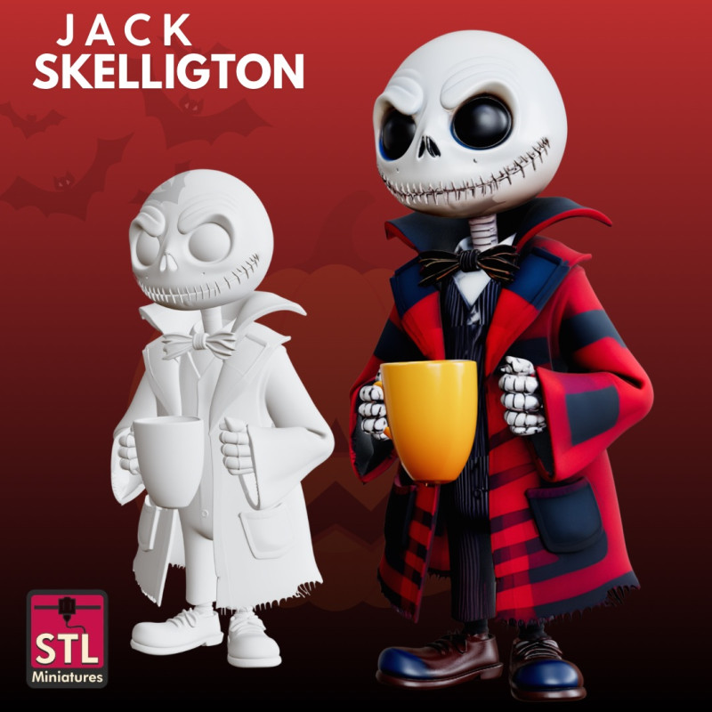 Jack Skellington cup Chocolate Edition STL Halloween 3D Baskı Modeli .c4d .max .obj .3ds .fbx .stl .blend