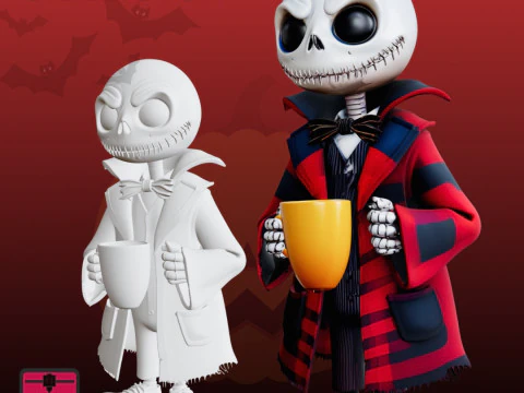 Taza Jack Skellington Edición Chocolate STL Halloween Modelo de impresión 3D