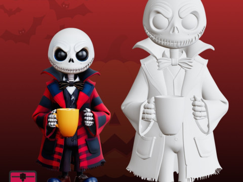 Jack Skellington cup Chocolate Edition STL Halloween 3D Baskı Modeli