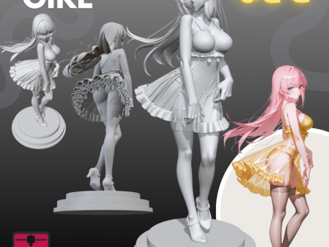 Manga Girls Collection STL Japanese Comic Style s 15 3D Принт Модель