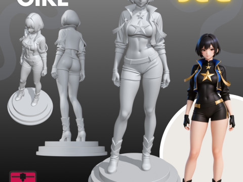 Manga Girls Collection STL Japanese Comic Style s 16 3D प्रिंट मॉडल