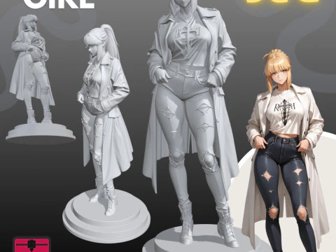 Cole&ccedil;&atilde;o Manga Girls STL Estilo de Quadrinhos Japoneses 16 Modelo de Impressão 3D