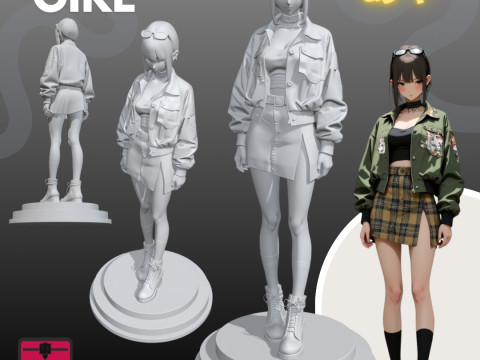 Manga Girls Collection STL Japanese Comic Style s 19 3D Принт Модель