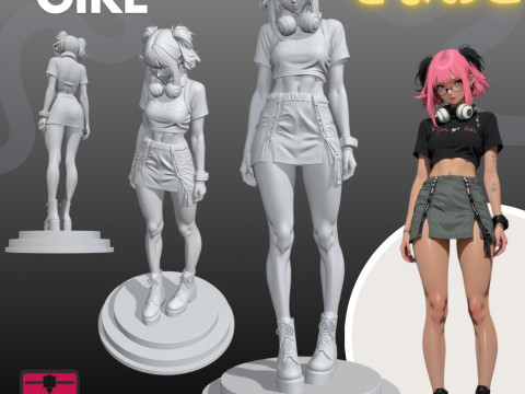 Manga Girls Collection STL Japanese Comic Style s 20 3D Принт Модель