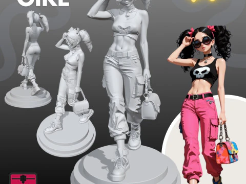 Cole&ccedil;&atilde;o Manga Girls STL Estilo de Quadrinhos Japoneses 21 Modelo de Impressão 3D