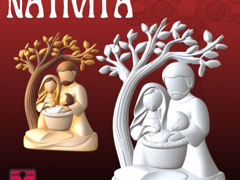 Nativity Scene STL Stylized Christmas 3D Принт Модель