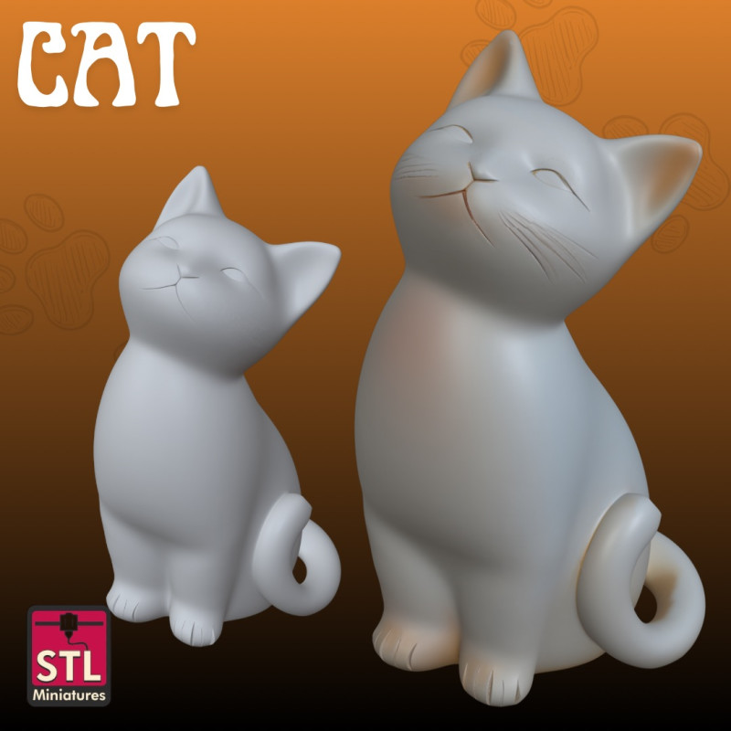 Artistic Cat STL Minimalist Modern Modelo de Impressão 3D .c4d .max .obj .3ds .fbx .stl .blend