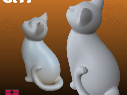Artistic Cat STL Minimalist Modern Modelo de Impressão 3D