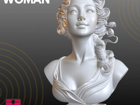 Beautiful Woman Bust STL Elegant Artistic 3D Print Model