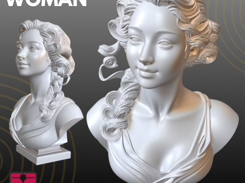 Beautiful Woman Bust STL Elegant Artistic 3D Baskı Modeli