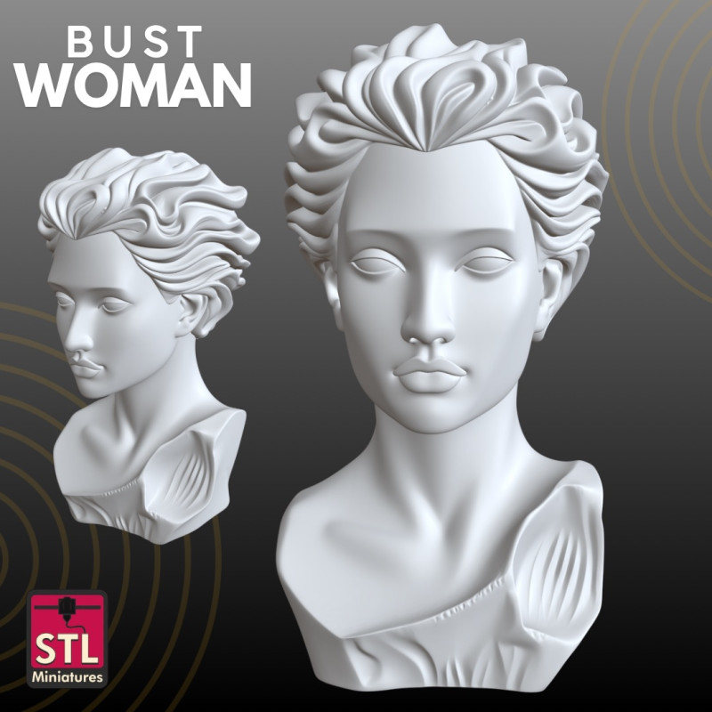 Modern Woman Bust STL Contemporary Artistic 3D Druckmodell .c4d .max .obj .3ds .fbx .stl .blend