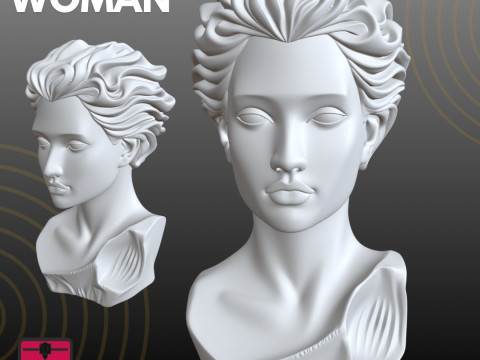 Modern Woman Bust STL Contemporary Artistic 3D Baskı Modeli