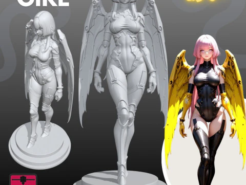Manga Girls Collection STL Japanese Comic Style s 22 3D Print Model