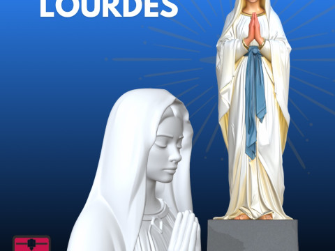 Madonna of Lourdes STL Devotional Artistic 3Dプリントモデル