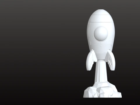 Retro Rocket STL Vintage Cartoon 3D Print Model
