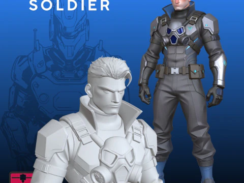 Futuristische Soldat-STL-Sci-Fi-Action 3D Druckmodell