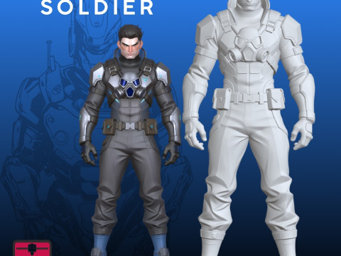Futuristic Soldier STL Sci-Fi Action 3D Baskı Modeli