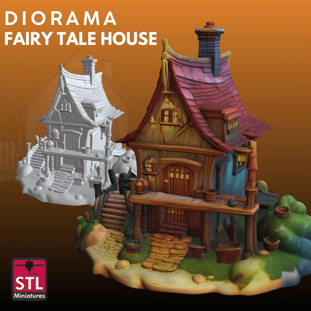 Fairy Tale House STL Magical Miniature 3D Print Model .c4d .max .obj .3ds .fbx .stl .blend 