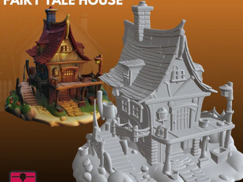 Fairy Tale House STL Magical Miniature 3D Print Model