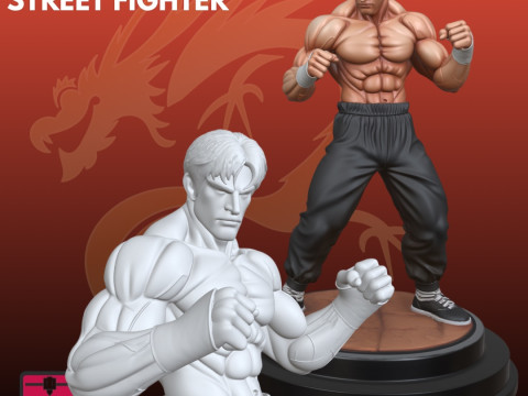 Street Fighter Inspired STL Dynamic Action Figure 3D Baskı Modeli