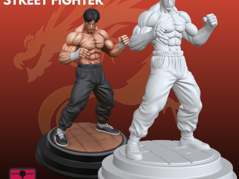 Dynamiczna figurka STL inspirowana Street Fighterem Model do druku 3D