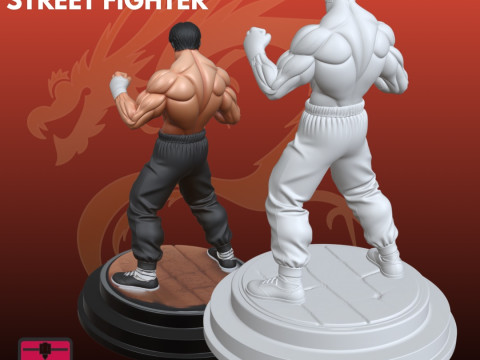 Dynamiczna figurka STL inspirowana Street Fighterem Model do druku 3D
