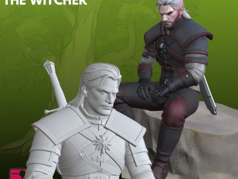 Witcher에서 영감을 받은 STL 반사 전사 3D 프린트 모델