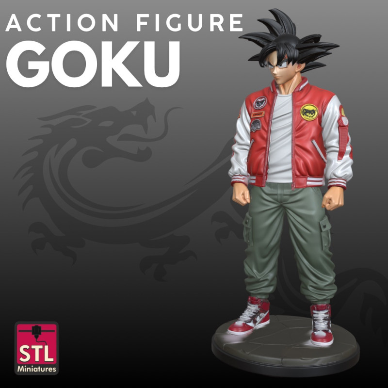 Dragon Ball Inspiré STL Urban Goku Modèles 3D en vedette .c4d .max .obj .3ds .fbx .stl .blend 