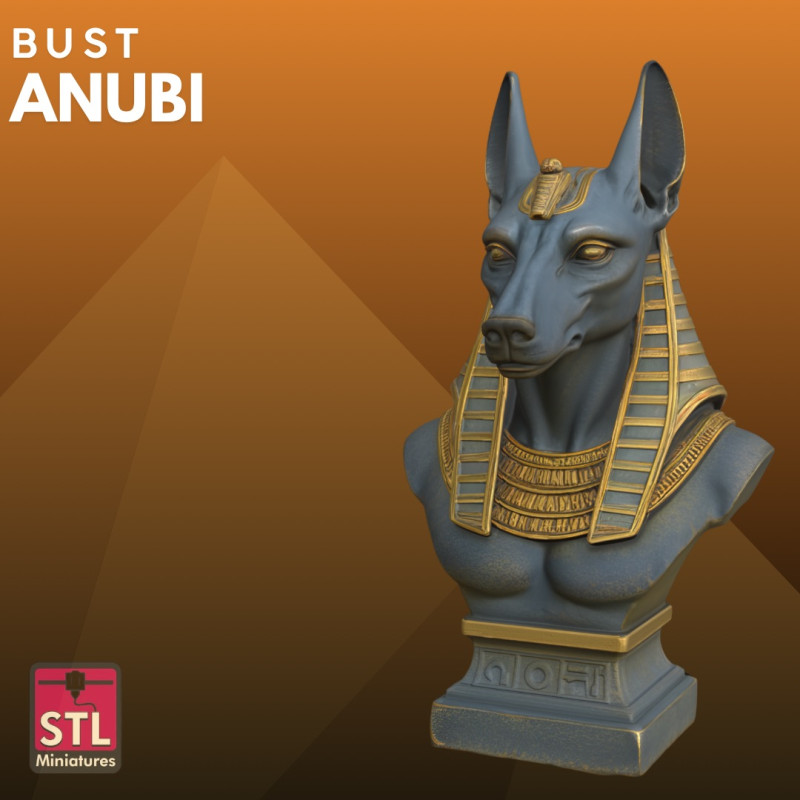 阿努比斯半身像STL埃及神 3D 打印模型 .c4d .max .obj .3ds .fbx .stl .blend 