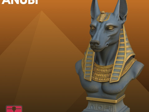 Anubis Bust STL Egyptian God Modelo de Impressão 3D