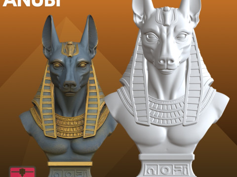 阿努比斯半身像STL埃及神 3D 打印模型
