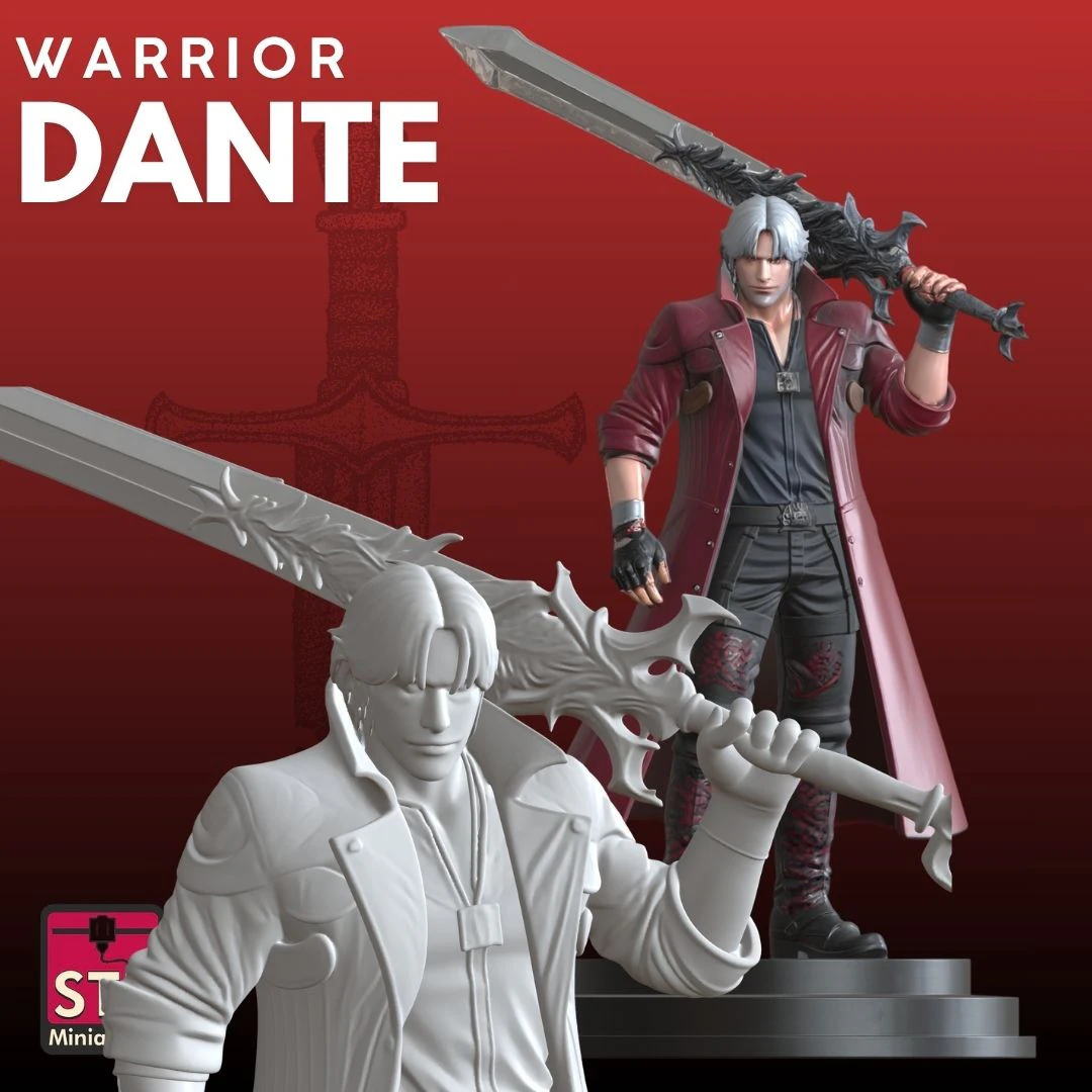 Warrior STL Dynamic Hero 3D Print Model .c4d .max .obj .3ds .fbx .stl .blend