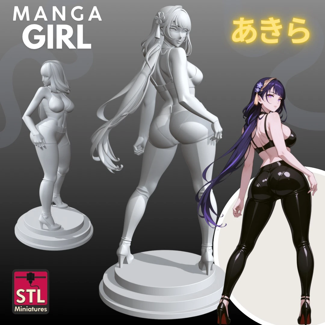 Manga Girls Collection STL Japanese Comic Style s 23 3D Print Model .c4d .max .obj .3ds .fbx .stl .blend 