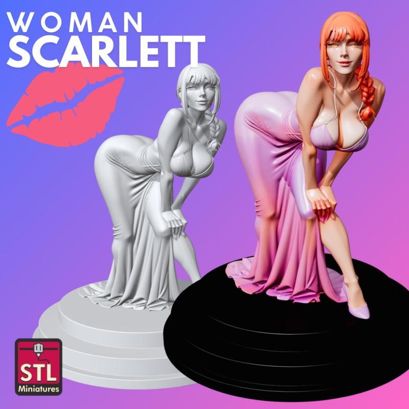 Miss Scarlett STL Elegant 3D Принт Модель .c4d .max .obj .3ds .fbx .stl .blend