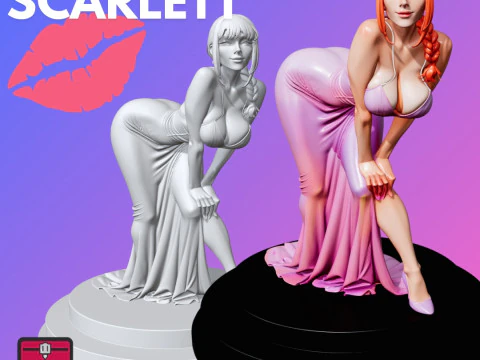 La signorina Scarlett STL Elegante Modello di stampa 3D