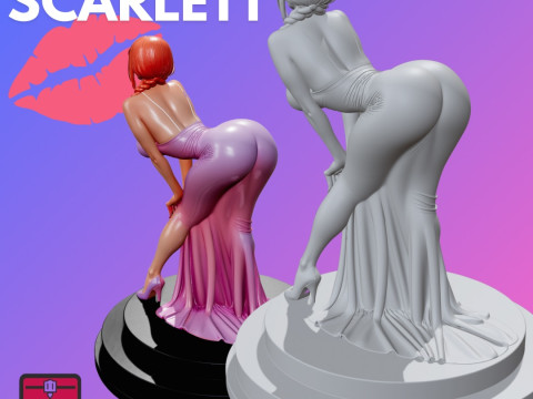 Miss Scarlett STL Elegant 3D Принт Модель