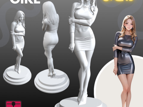Manga Girls Koleksiyonu STL Japon Çizgi Roman Tarzı s 24 3D Baskı Modeli