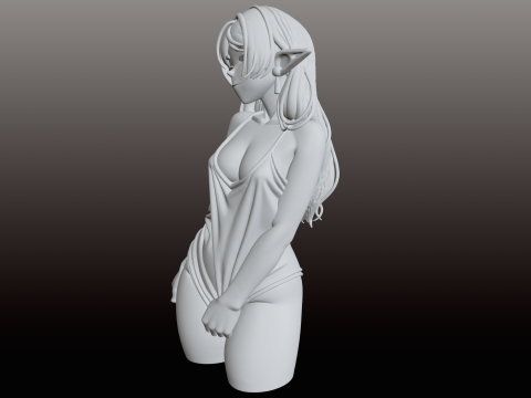 Awakened Elf Bust STL Fantasy 3D Print Model